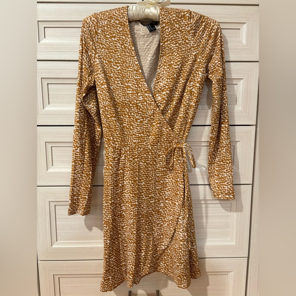 Gold & White Wrap Dress